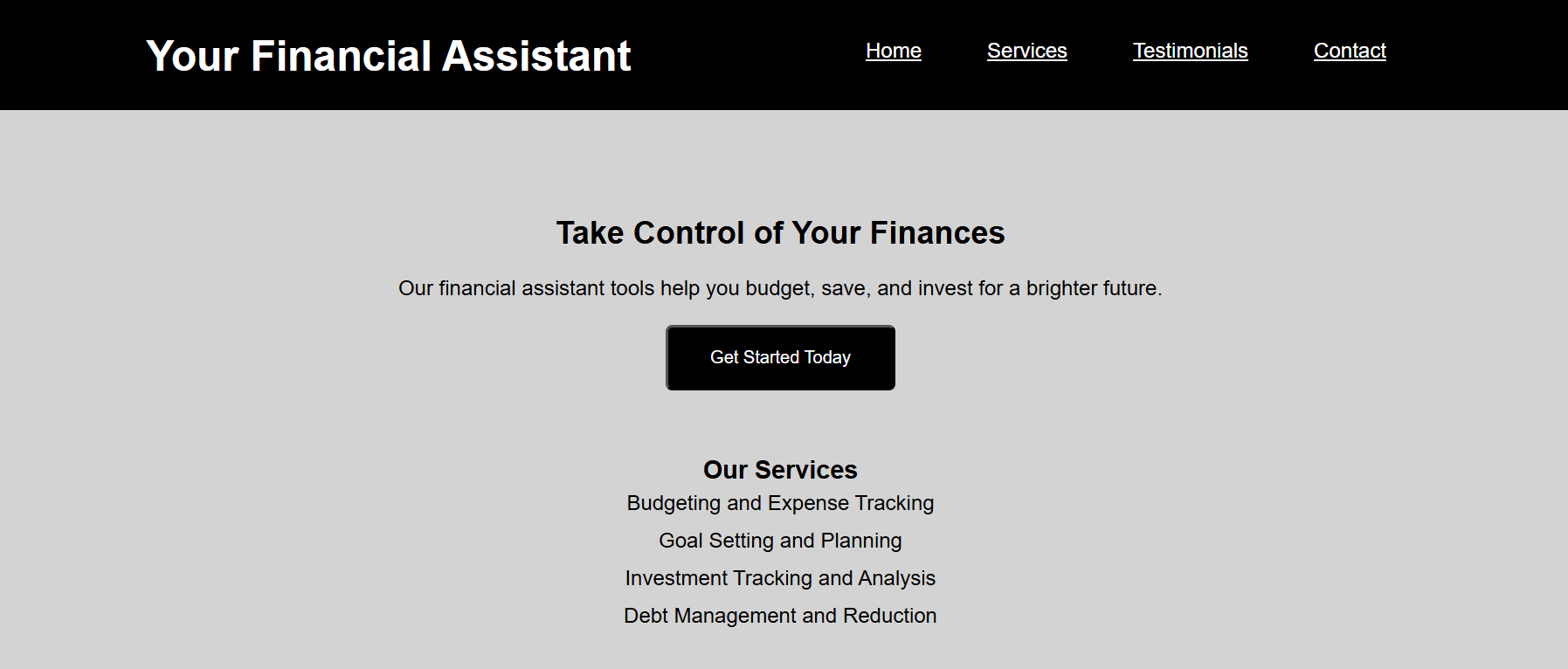 Financial Sample Website