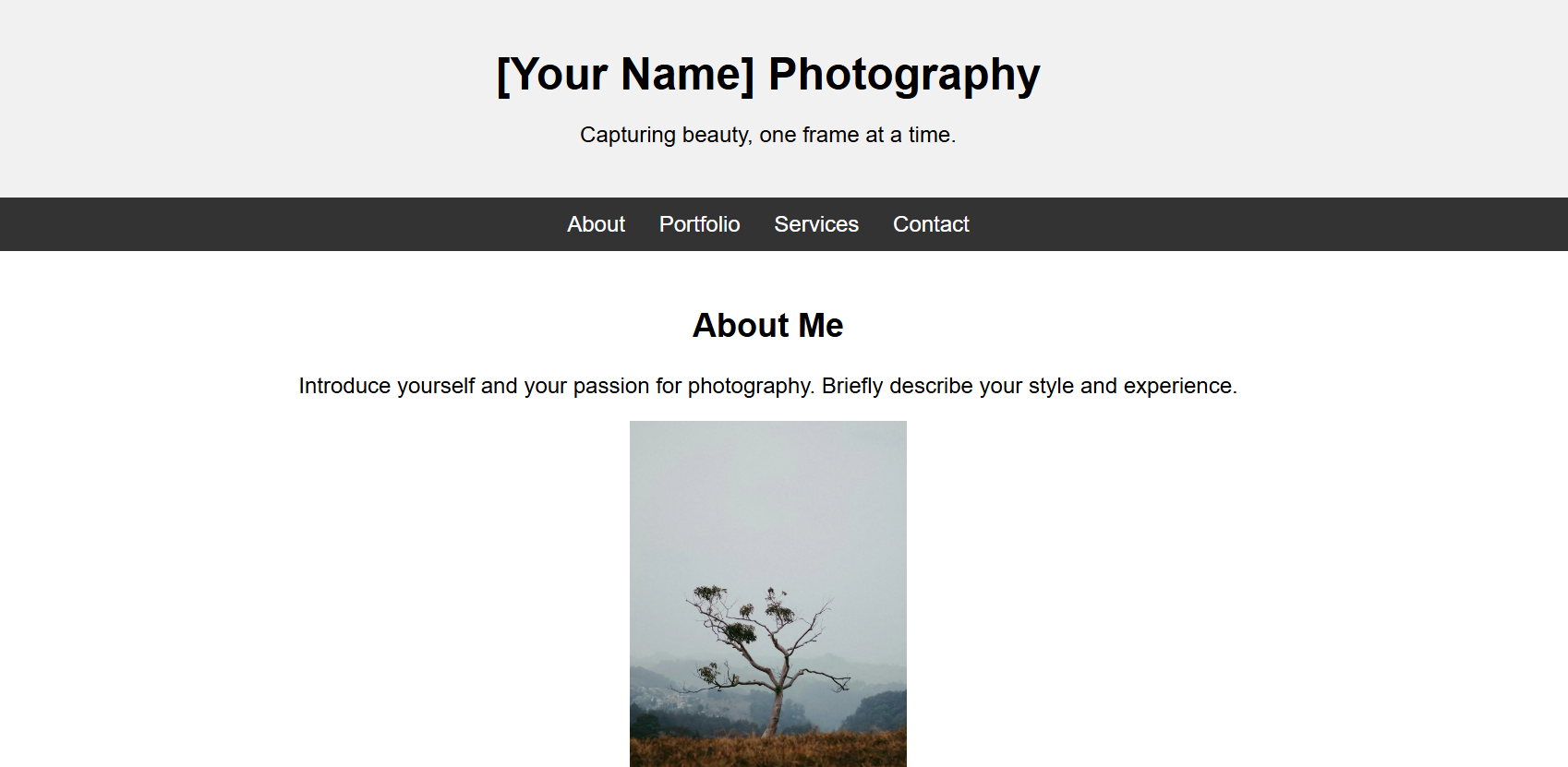 Photography Sample Website