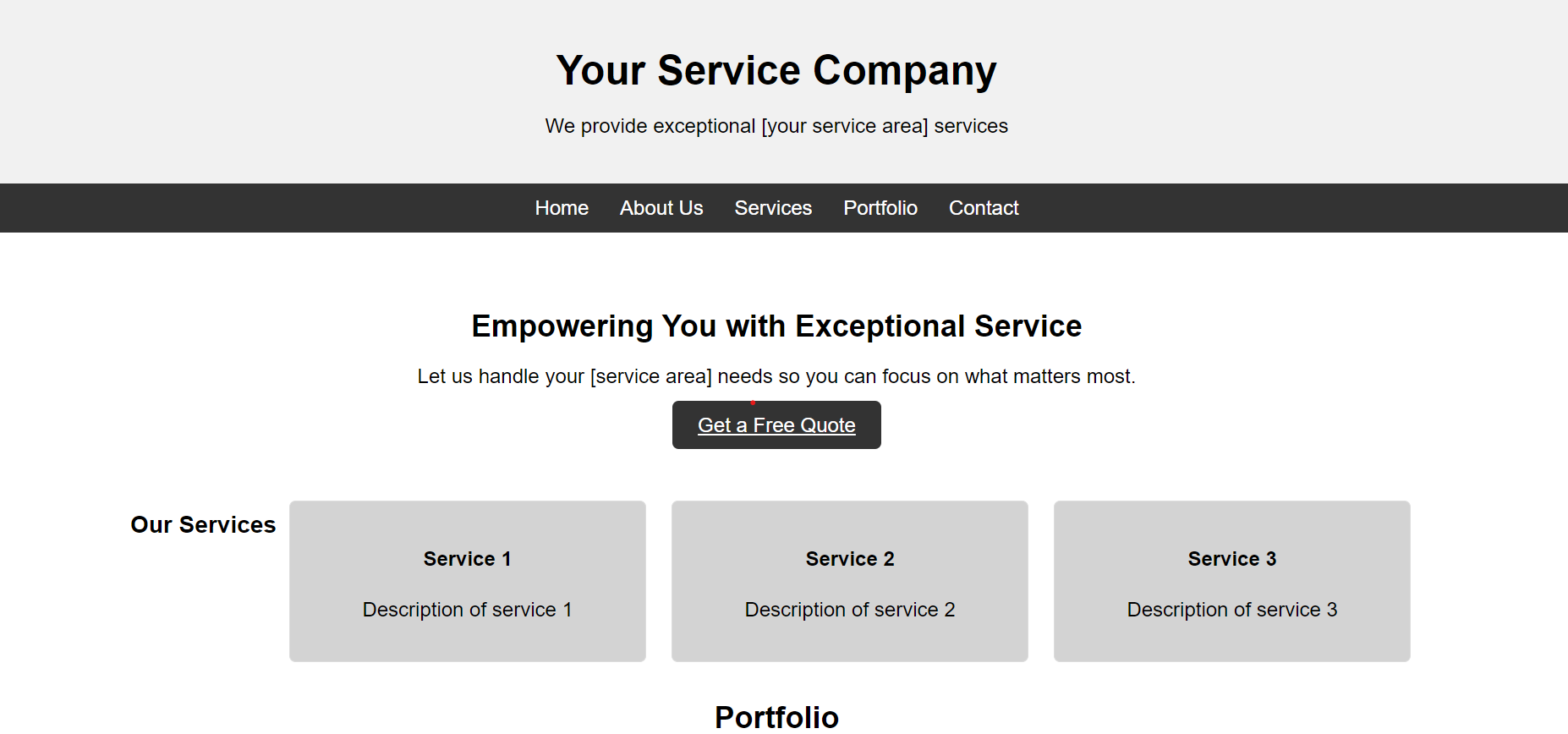 Service Sample Website